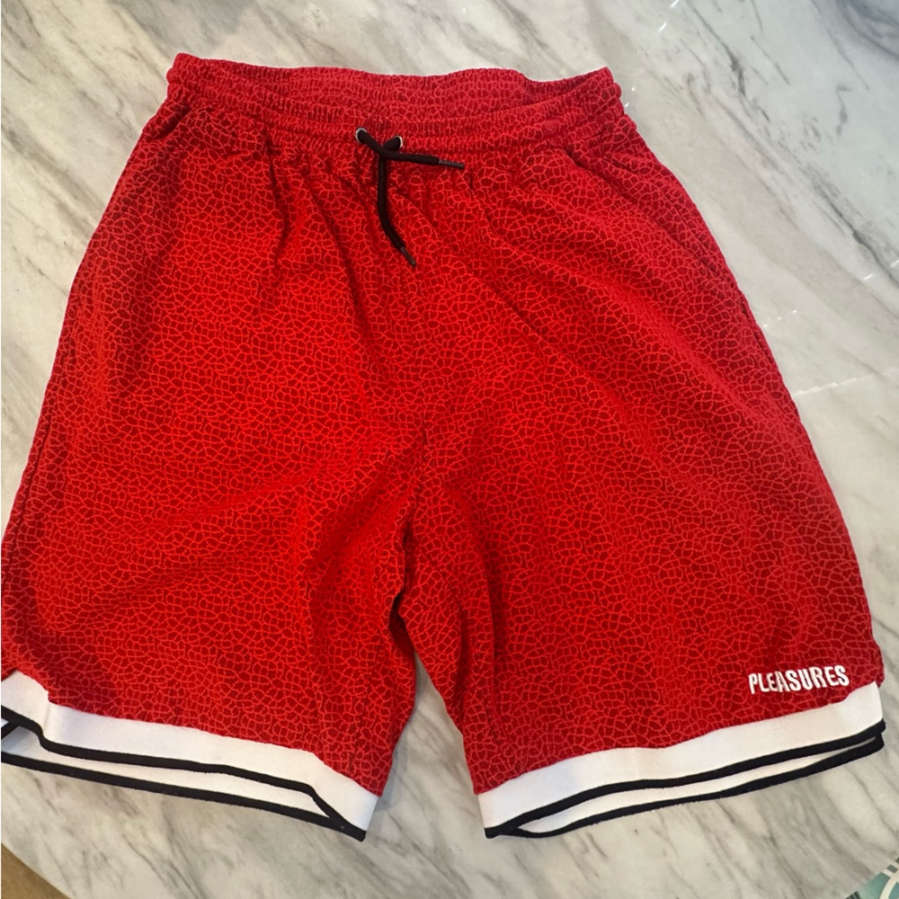 PLEASURES bball style shorts